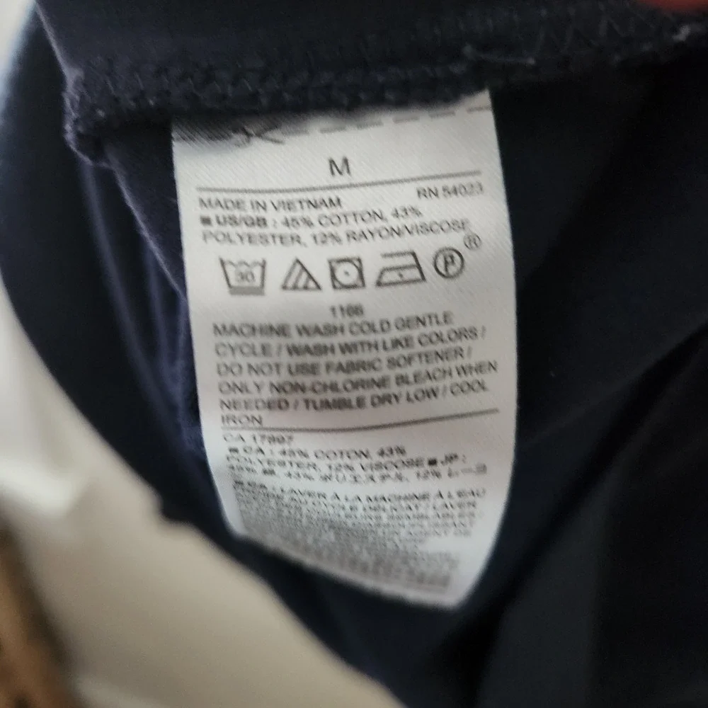 Banana Republic Mens Navy Blue Moisture Wicking Quarter‎ Zip Pullover Sweater M